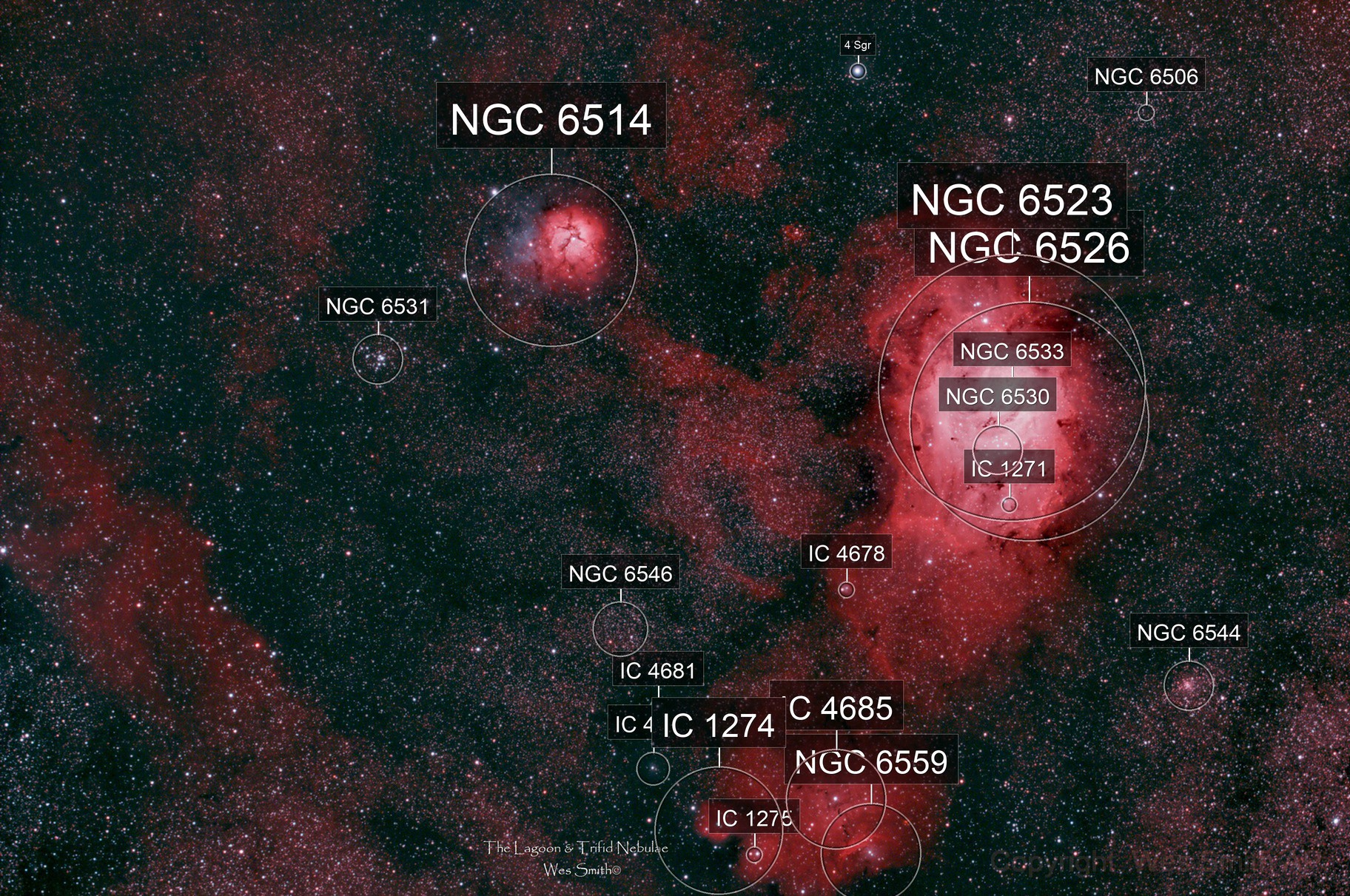 The Lagoon & Trifid Nebulae