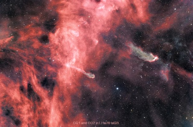 CG1 and CG2 in Puppis in LHa-RHaGB