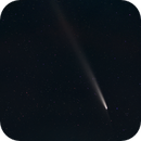 Stacked and cropped comet, with and without stars, Catherine Ryan Hyde