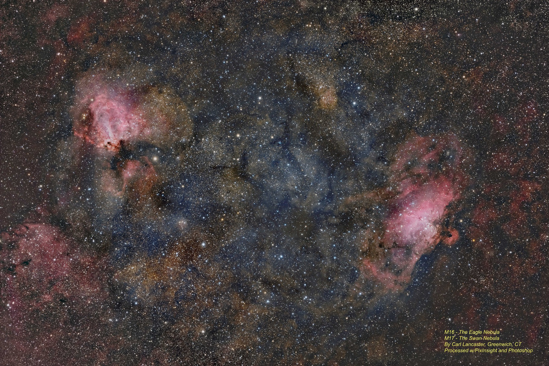 M16 - The Eagle Nebula, M17 - The Swan Nebula
