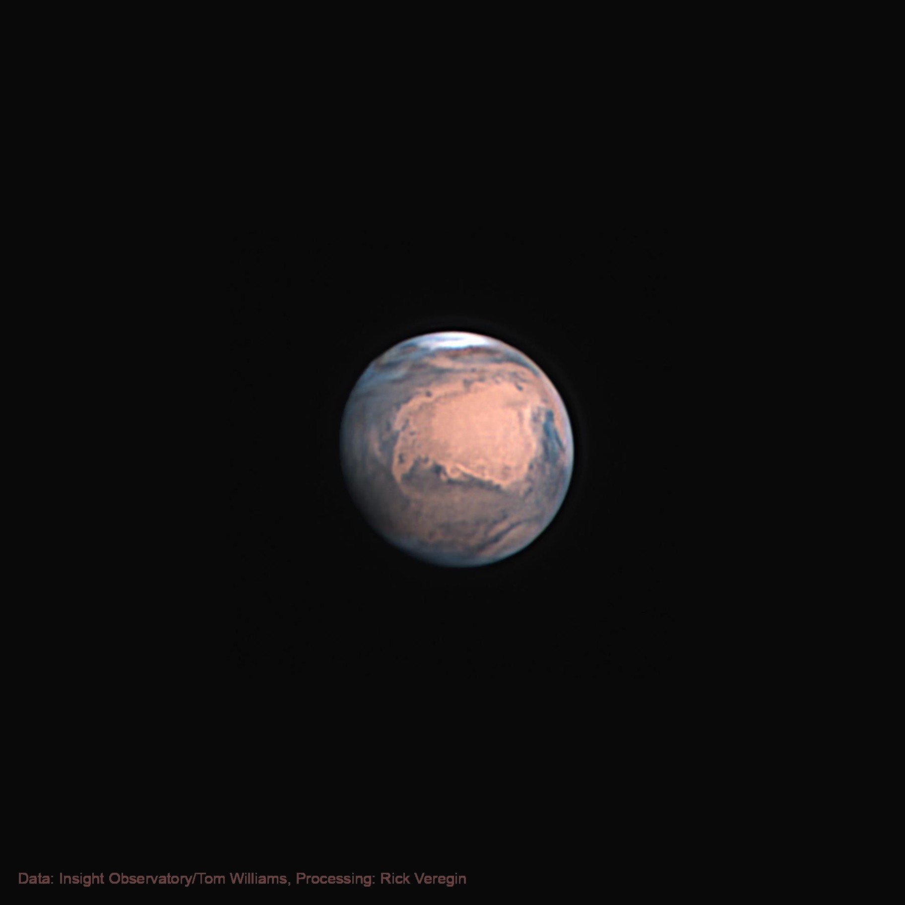 Mars Animation at 5 weeks past 2025 Opposition: Processing data from Insight Observatory/Tom Williams 24" reflector