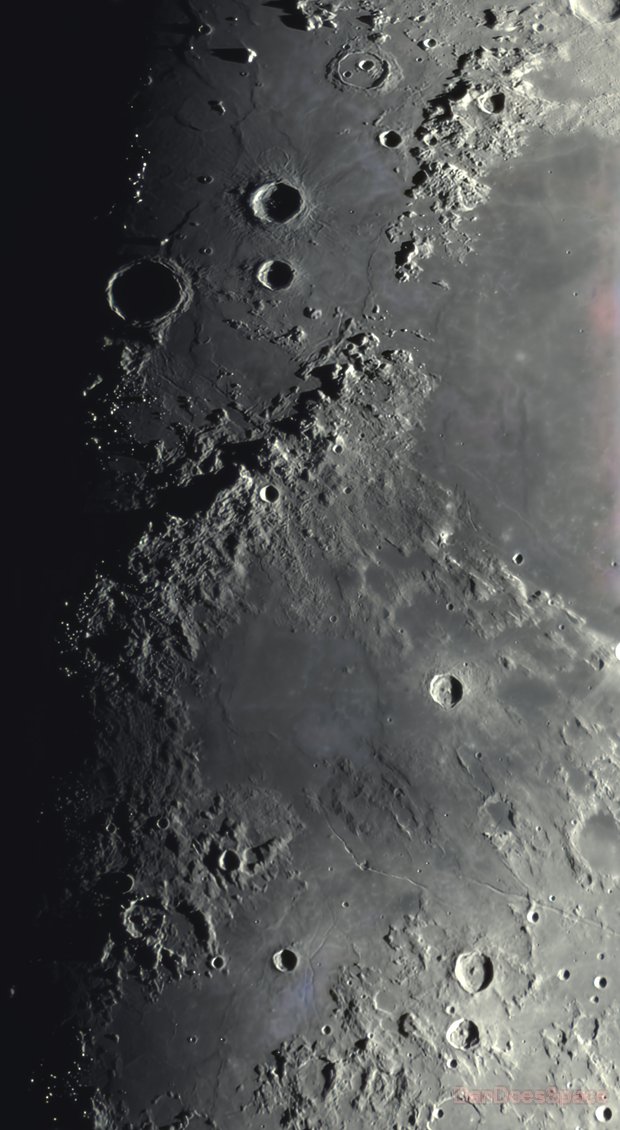 The Lunar Apennines: 26th Apr-26 53% Illumination